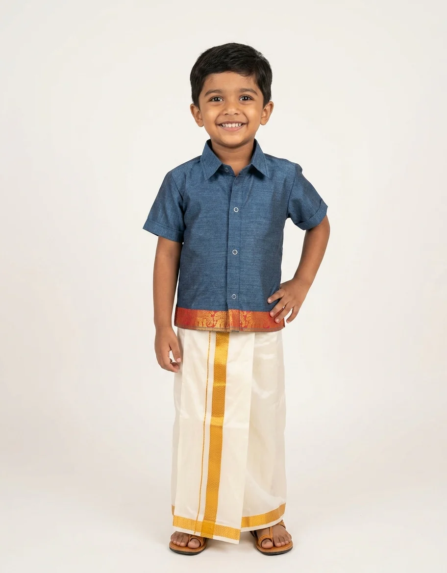 Teal Shirt & Vesti Set